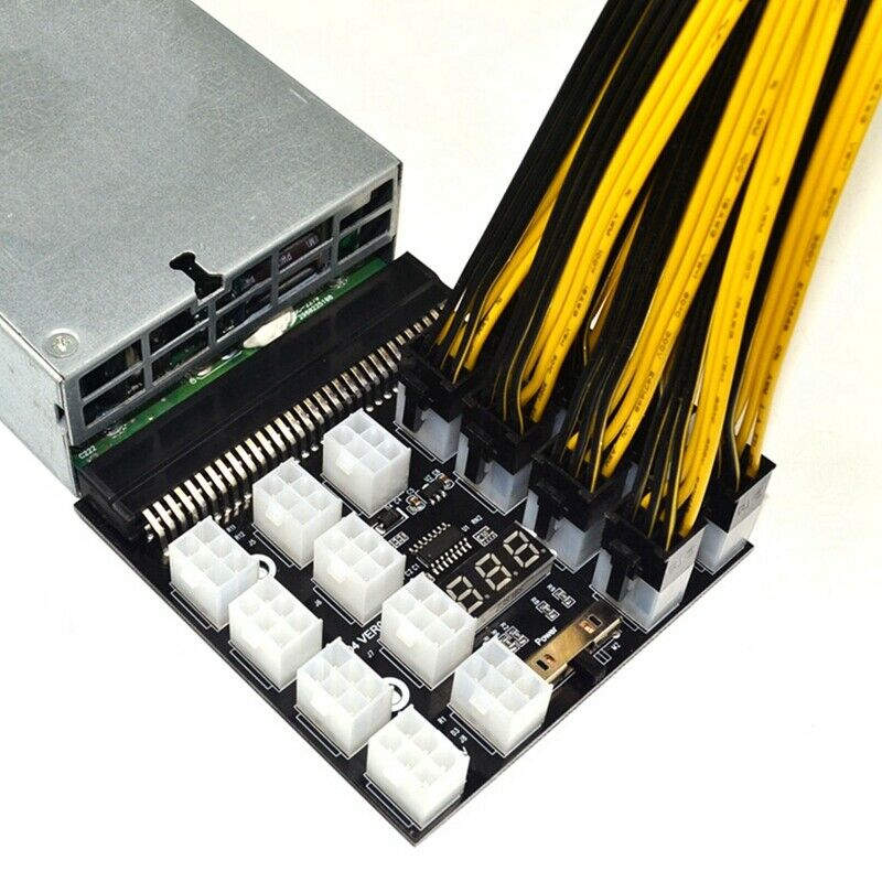 PCI-E 17X6Pin Power Supply Breakout Board Adapter Converter 12V for Ethereum BA6