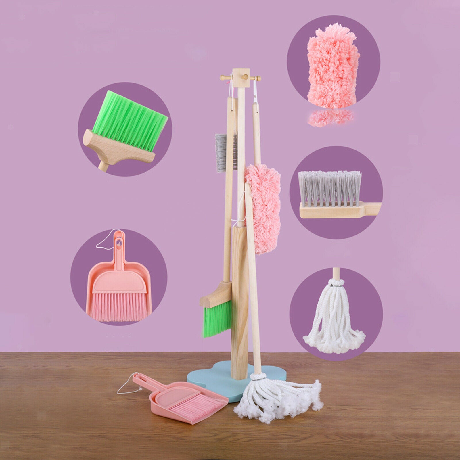 Children Cleaning Tools Set Mop Combination for Kids Girls Boys Housekeeping