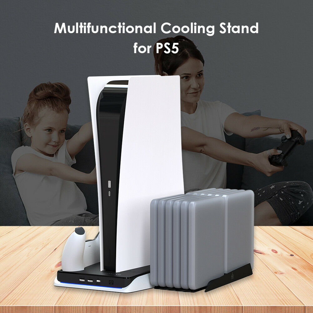 For PS5 PS5 Digital Edition Vertical Cooling Stand Dual Controller Charger