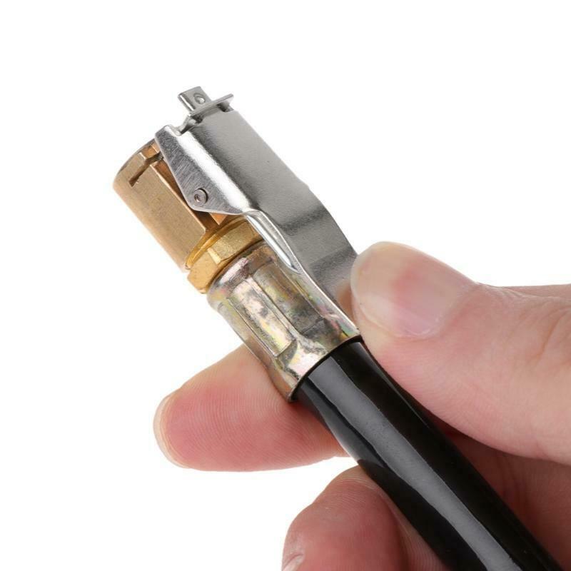 Air Tyre Inflator Pressure Car Auto Tire Pump Hose Gauge Flexible Hose Connector