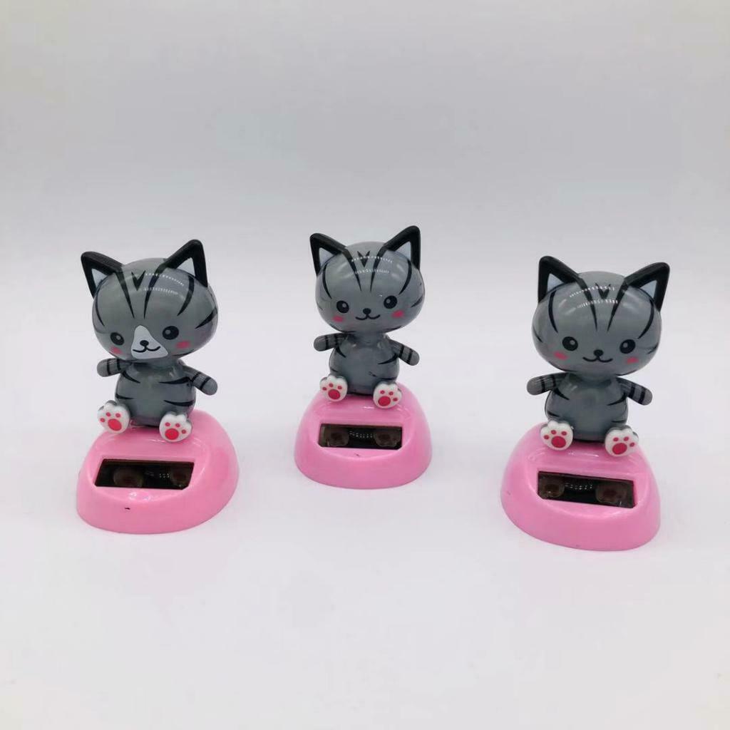 4pcs Solar Powered Dancing Swinging Animated Toys Car Dashboard Ornaments