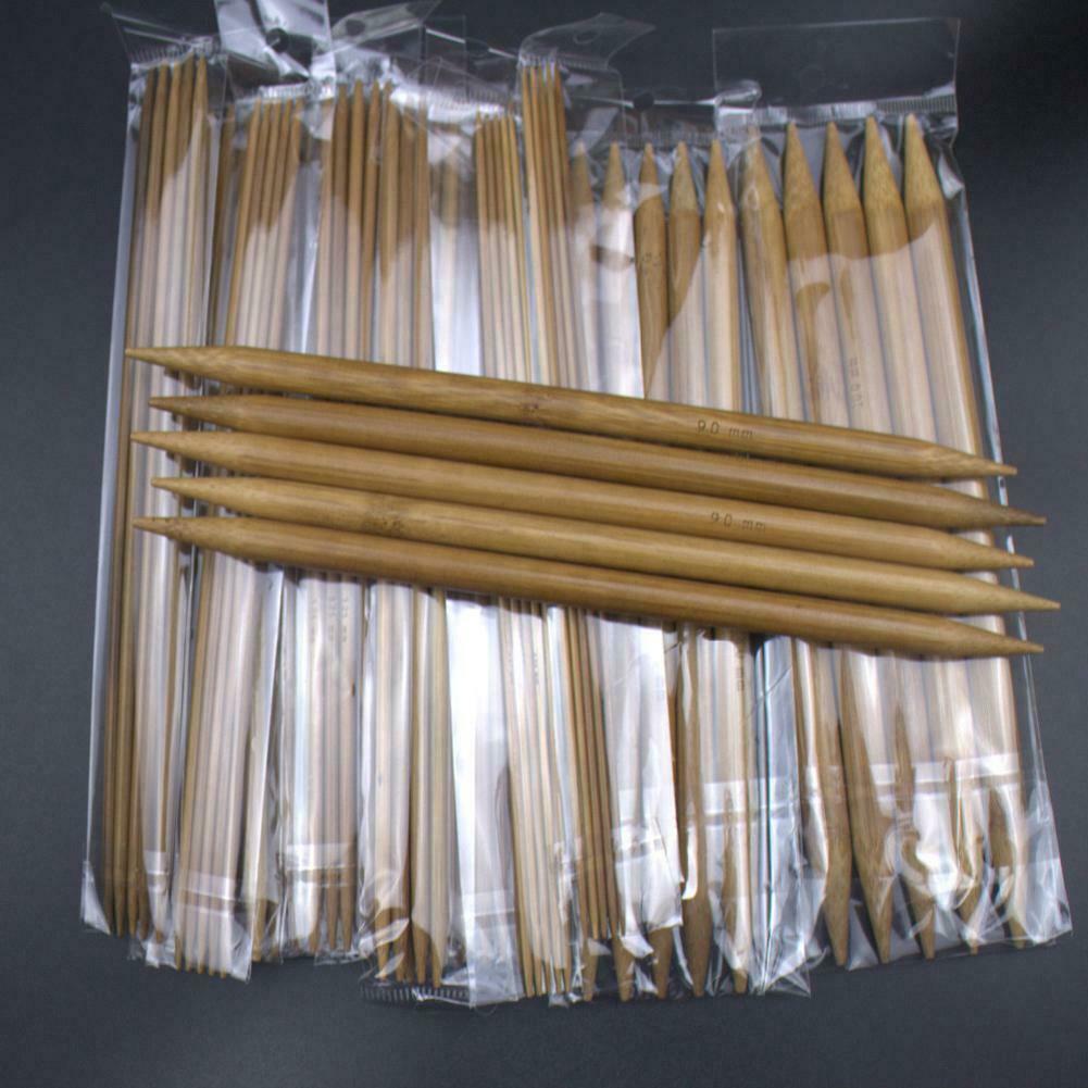 75pcs Bamboo Knitting Needles Crochet Hooks Sweater Knit Weave Tool Set @