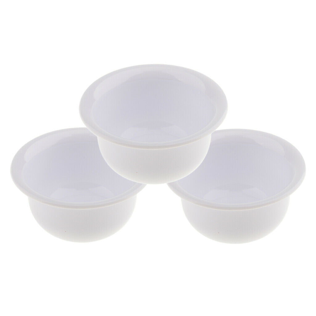 3 x White Plastic Men Shaving Mug Bowl Barber Beard Shave Brush Soap Mug Cup