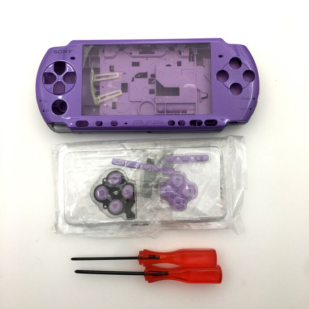 Purple Replacement Shell Housing case Cover screwdriver kits For Sony PSP 3000