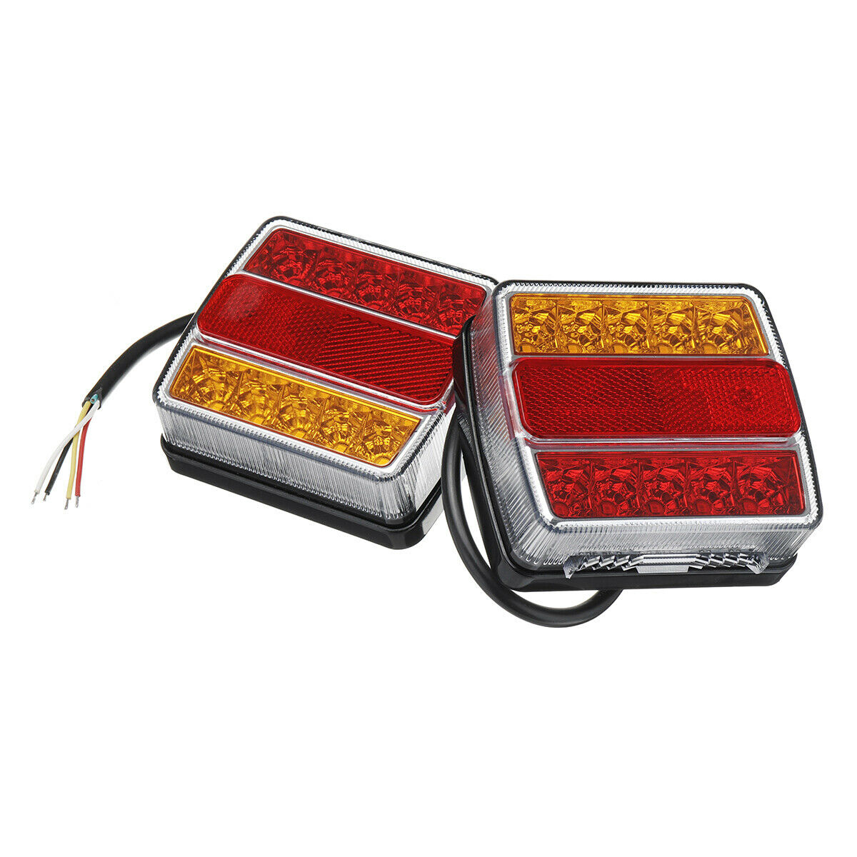 2x 16 LED Stop Tail Rear Light Lamp Waterproof Boat Truck Trailer Lorry 12V