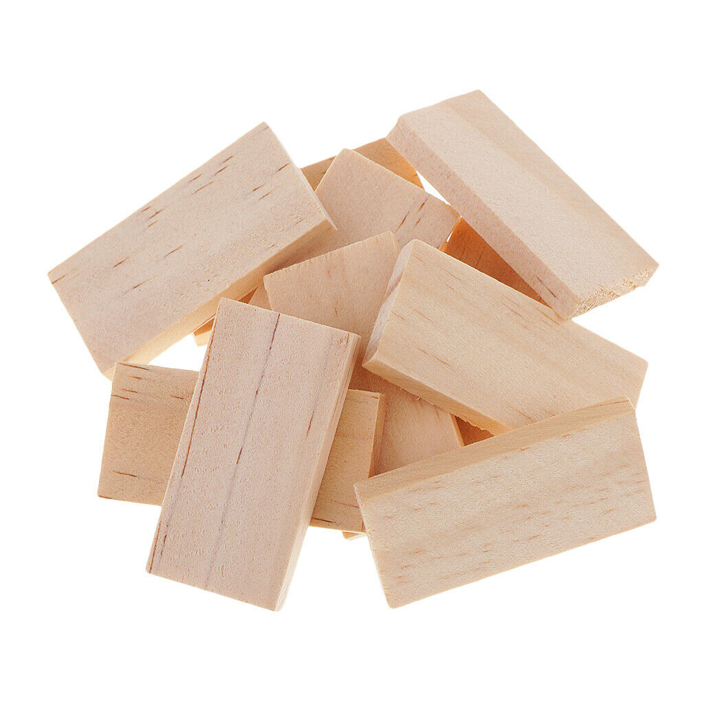 10 Pieces Unfinished Wooden Pieces Blank Plaque for DIY Crafts 4x2x0.5cm