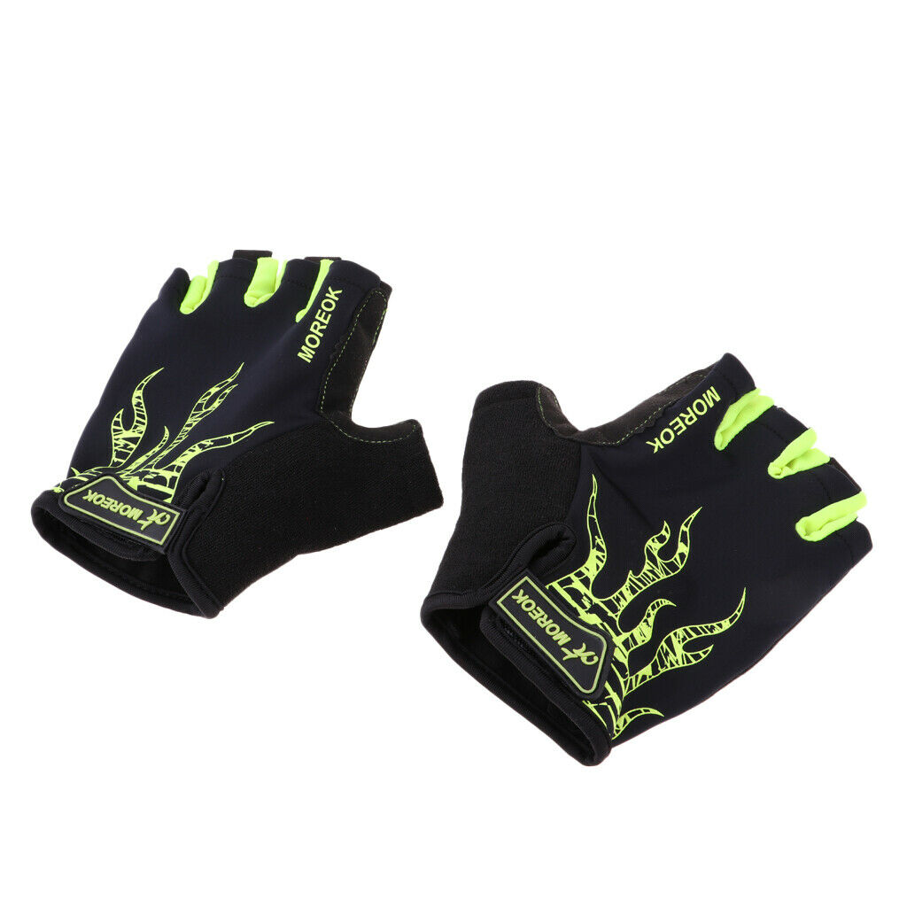 Anti Slip Cycling Gloves Half Finger MTB Bicycle Sport Gloves L Fluo Yellow
