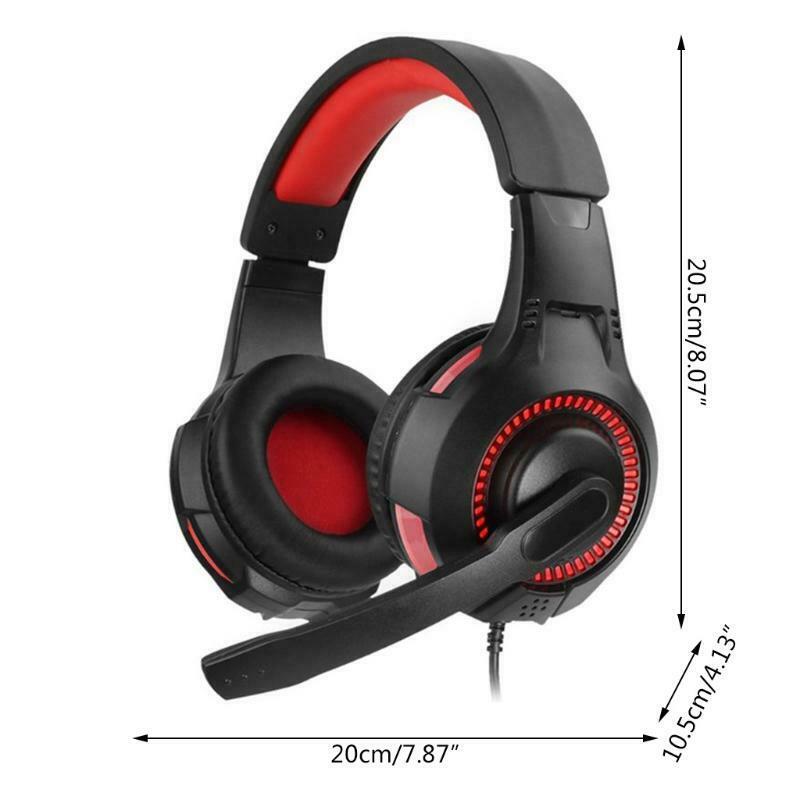 Noise Cancelling Game Earphone Over Ear Headphones LED Lights Soft Earmuffs
