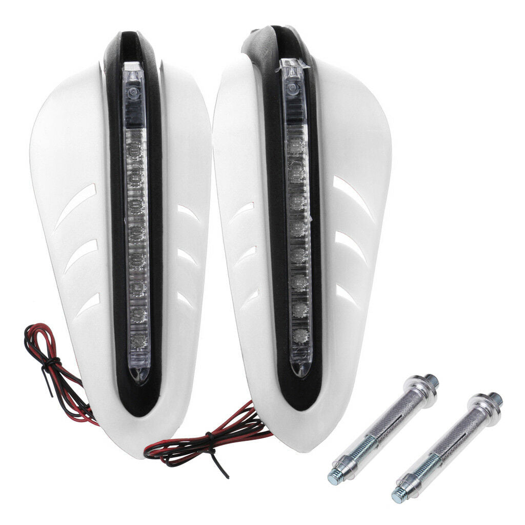 7/8" Dirtbike ATV Motorcycle Brush Bar Hand Guard Handguard LED Light White