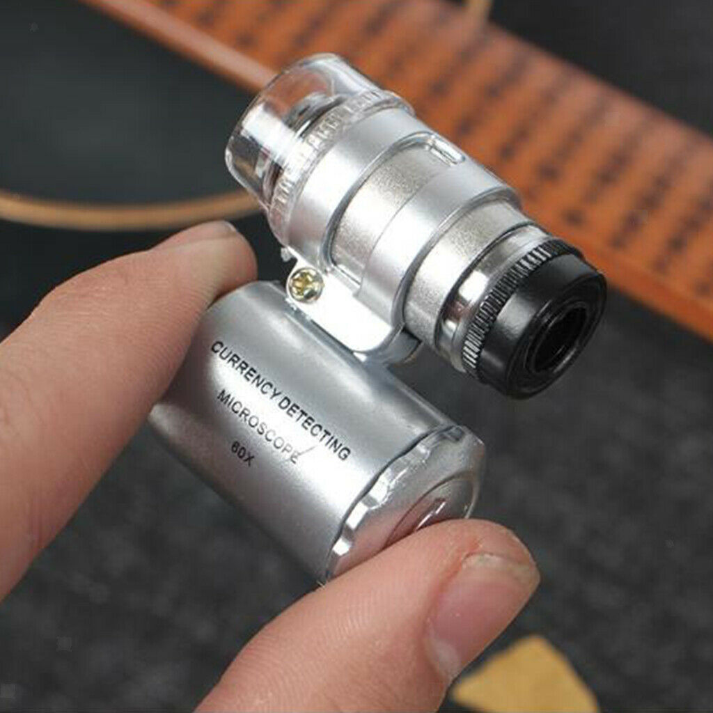 60X Mini Pocket Magnifier Miscroscope Jewelry Tester Loupe Magnifying Glass
