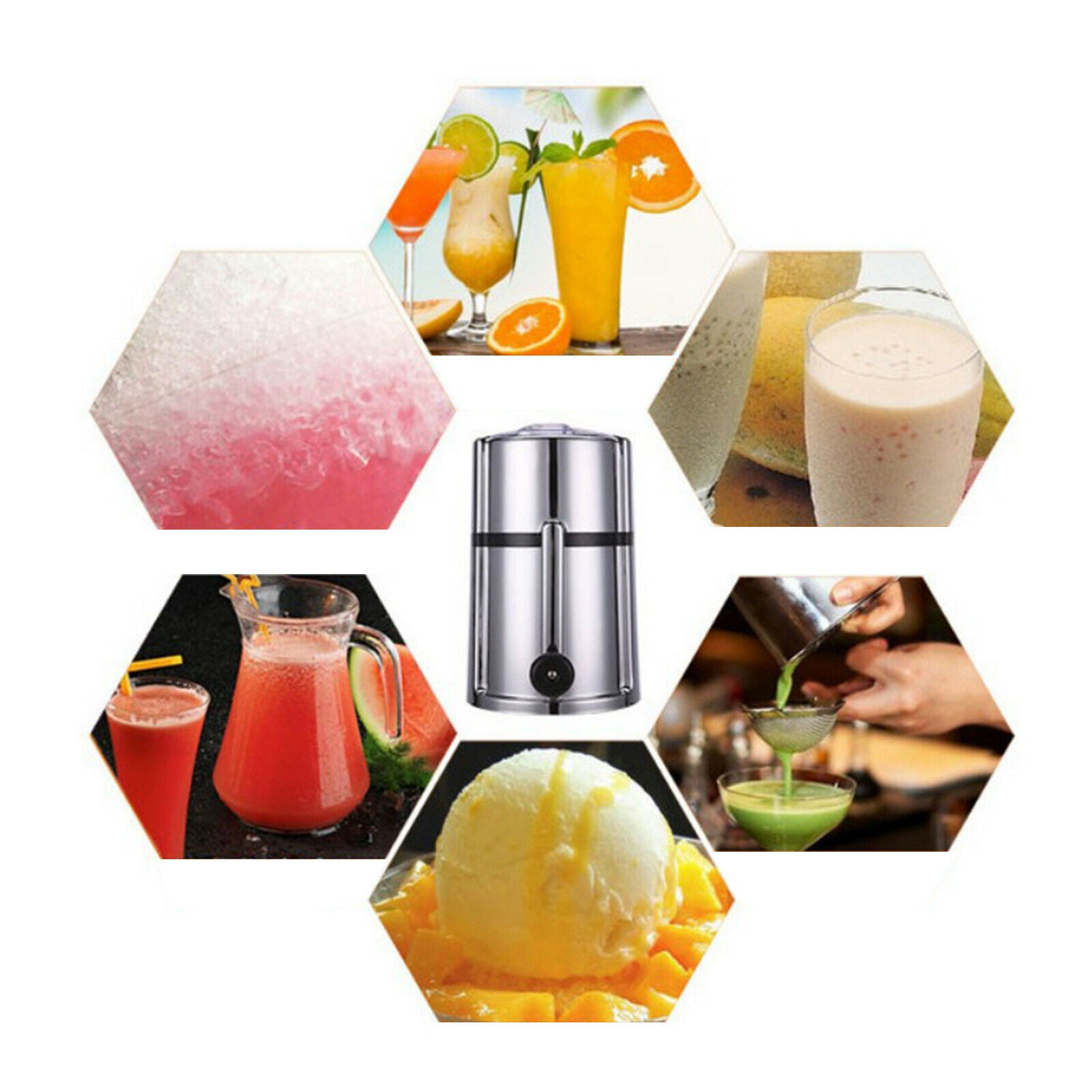 Manual Ice Crusher Shaver Home Kitchen Handheld Ice Breaker Office Cafe Pub
