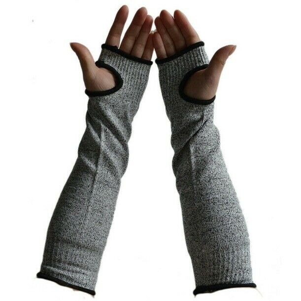Grey Safety Anti Cut Heat Resistant Sleeves Arm Guard Protection Armband Glove