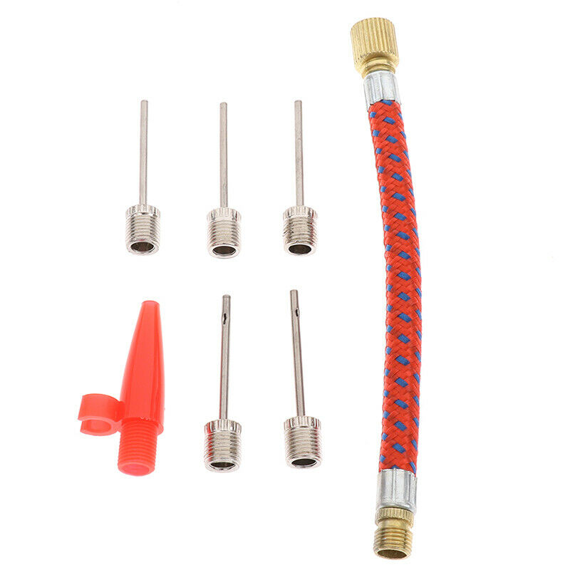 7Pcs Inflating Needle Kits Needle Hose Sports Ball Bike Tire Tube Inflator  Qx