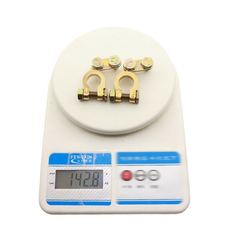 2PCS Brass Battery Terminal Connector Clamps Set for Marine Car Boat RV Vehicles