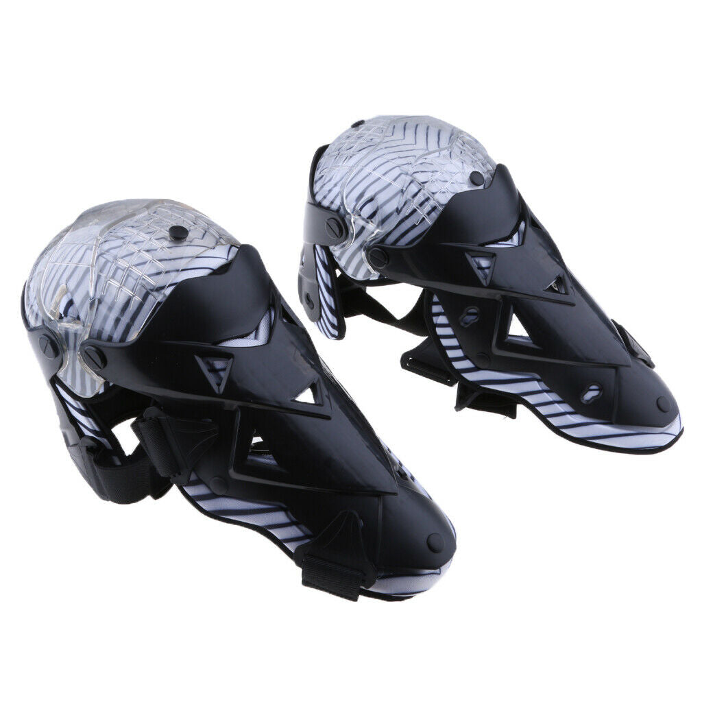 2PCS Motorcycle ATV Motocross Body Protective Gear Knee Shin Guard Pad Black