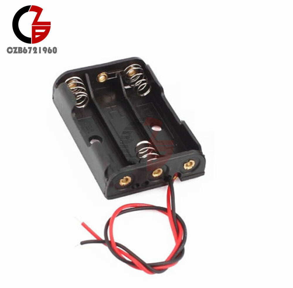 2PCS Plastic Case Battery Storage Holder Box with Wire Leads for 3 X AA 4.5V