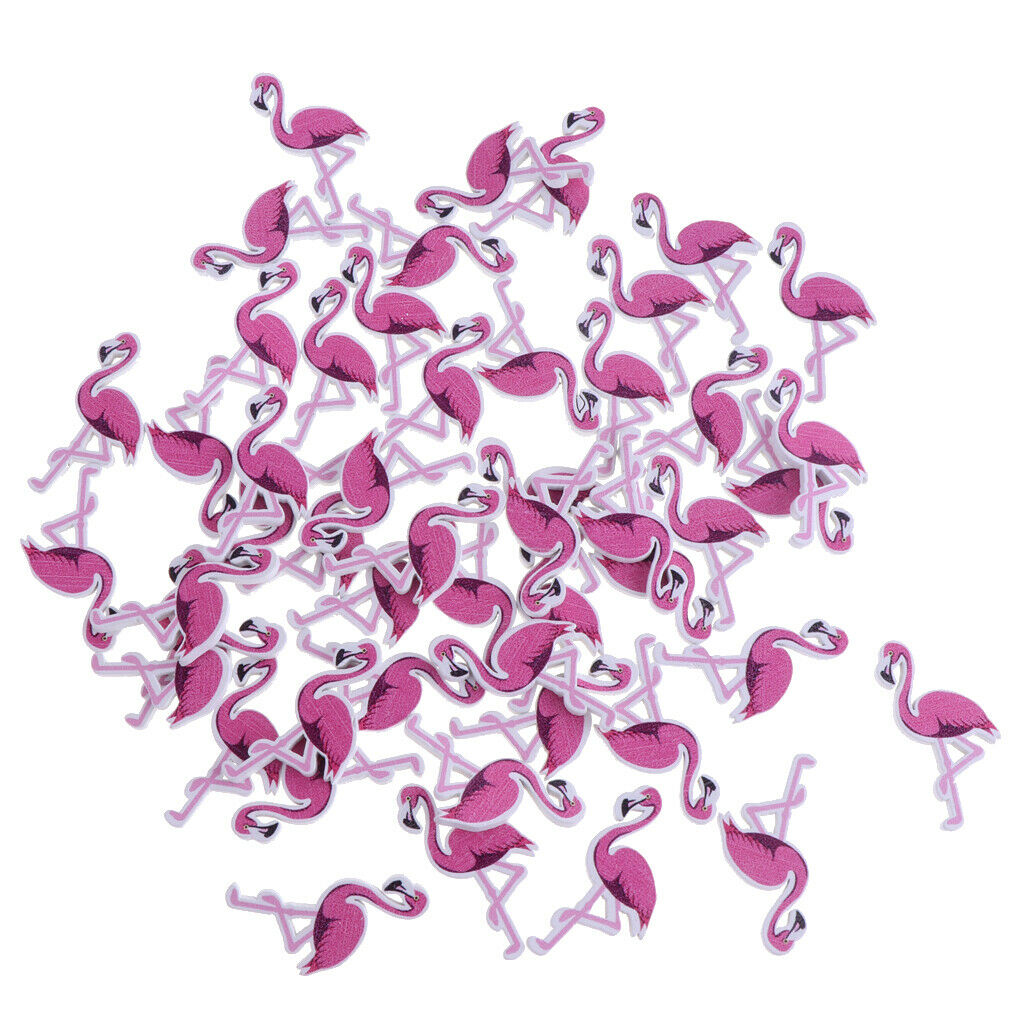 50Pcs Lovely Cartoon Animal Wood Buttons DIY Flamingo Boutons For Kids Baby