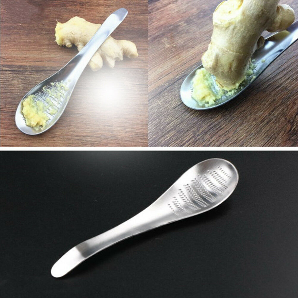 Stainless Steel Ginger Grater Spoon Ginger Tea Spoon Garlic Grater Lemon .l8