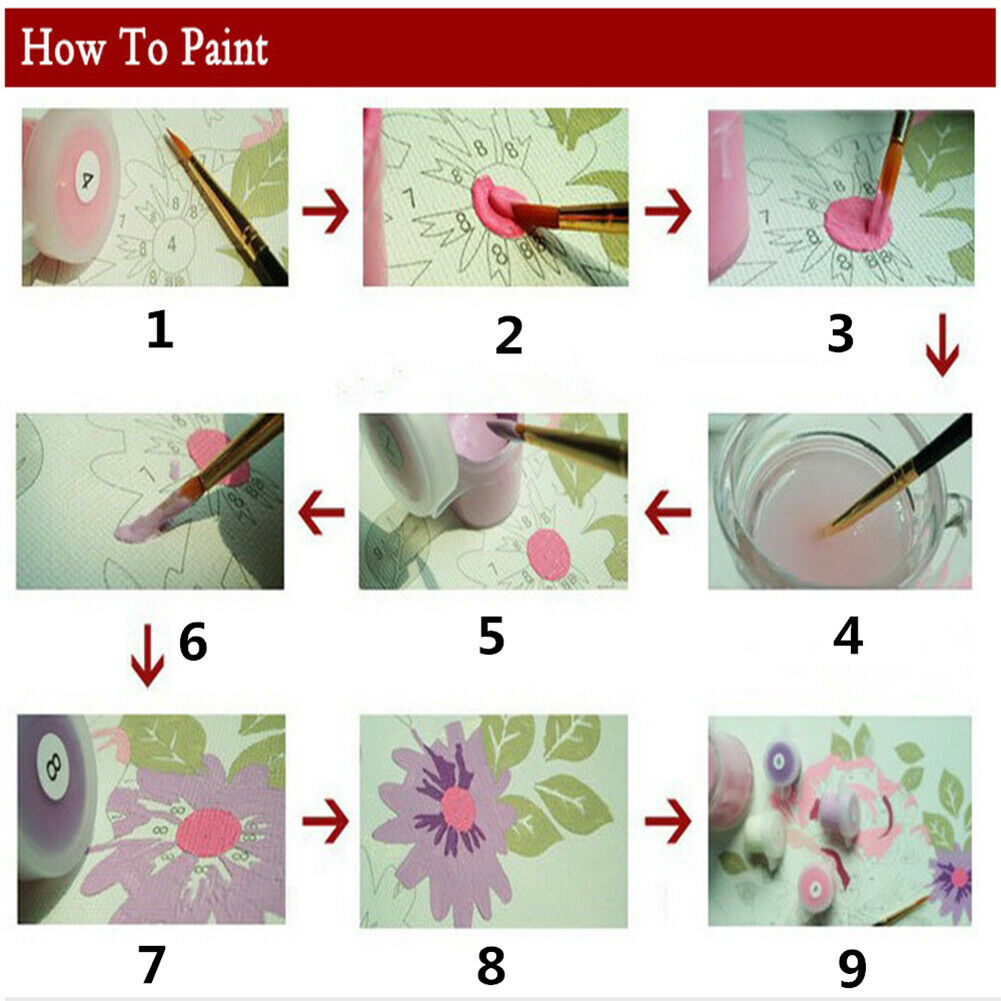 Painting By Numbers DIY Landscape Room Wall Picture Hand Painted Handwork @