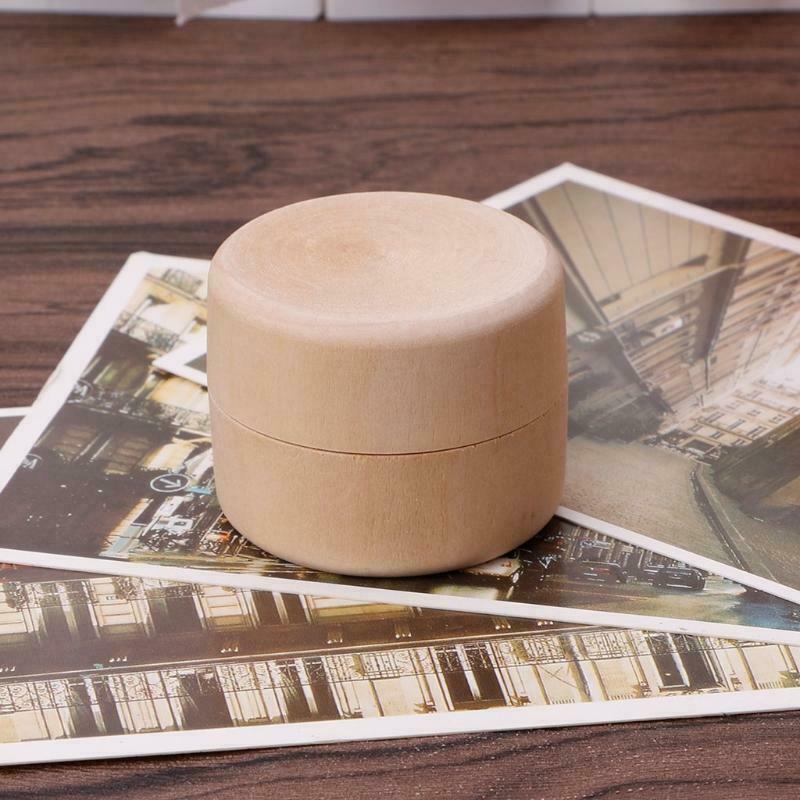 Small Round Wooden Storage Box Handmade Jewelry Organizer Soap Crafts Case