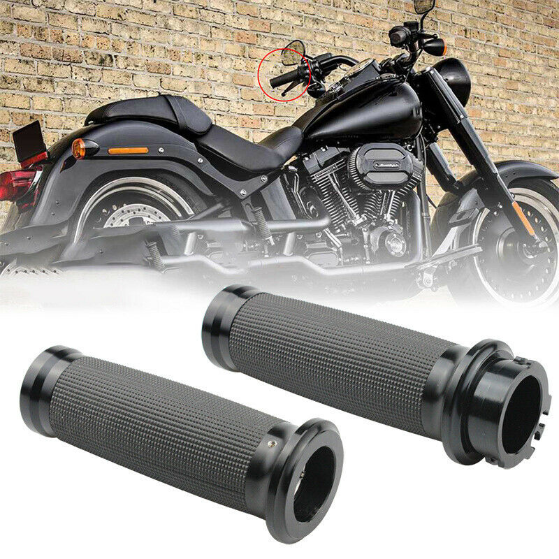 2PCS 25mm Motorcycle Scooter Bike 1" Rubber Handle Bar Hand Grip Anti-skid Cover