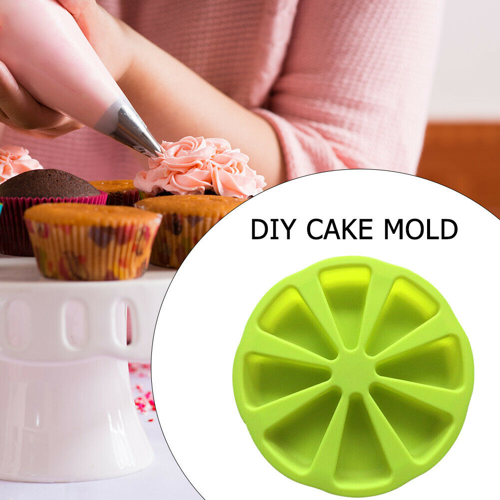 Silicone Cake Mold Non-sticky Triangle Bakeware Home DIY Baking Pizza Tray @