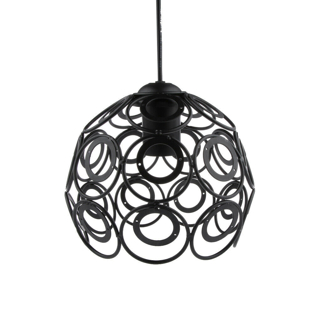 Floral Pattern Retro Lampshade w/ Cable Bulb Chandelier Sconce Decor Black