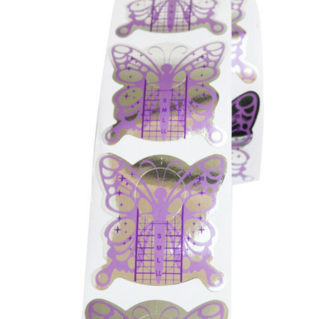 500pcs Nail Art Tips Extension Guide Form Stickers w/ Acrylic Dispenser Rack