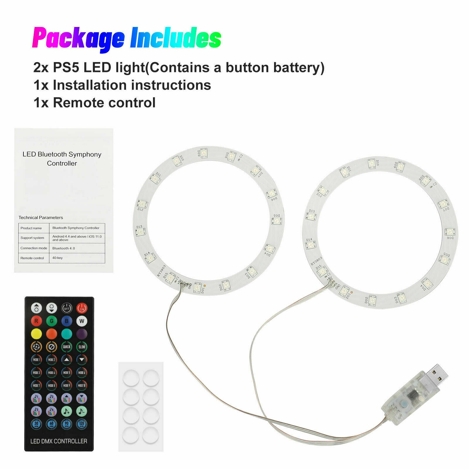 8 Colors LED Light Strip 5050 RGB Lights Sync Music 400 Effects for PS5 Console