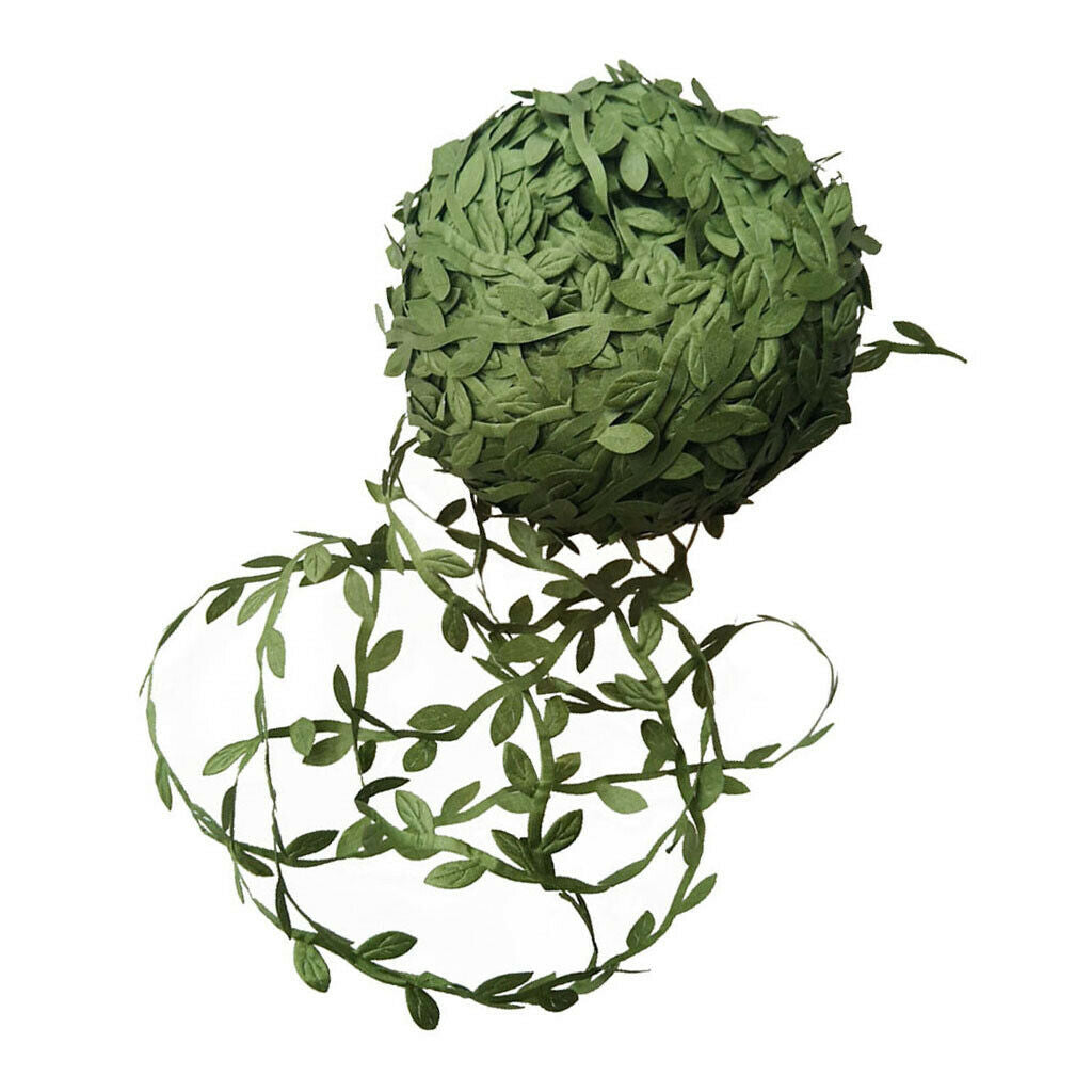 1Roll 80m Artificial Vines Rattan Foliage Decor Ivy Green Leaf Ribbon DIY