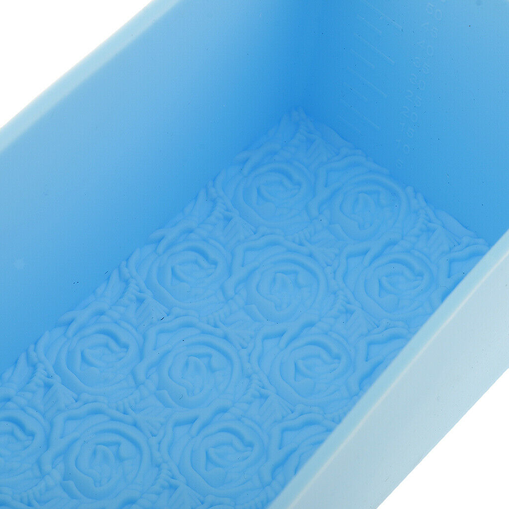 Silicone Soap Molds Rectangle Rose Flower Toast DIY Cake Bread Candle Moulds