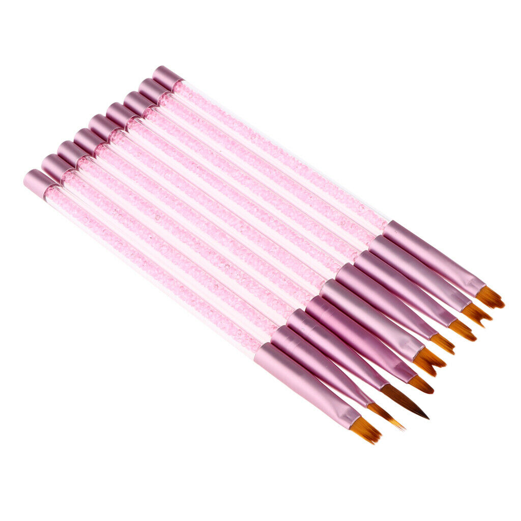 9x UV Gel Acrylic Nail Art Polish Builder Painting Drawing Brushes Pens Set