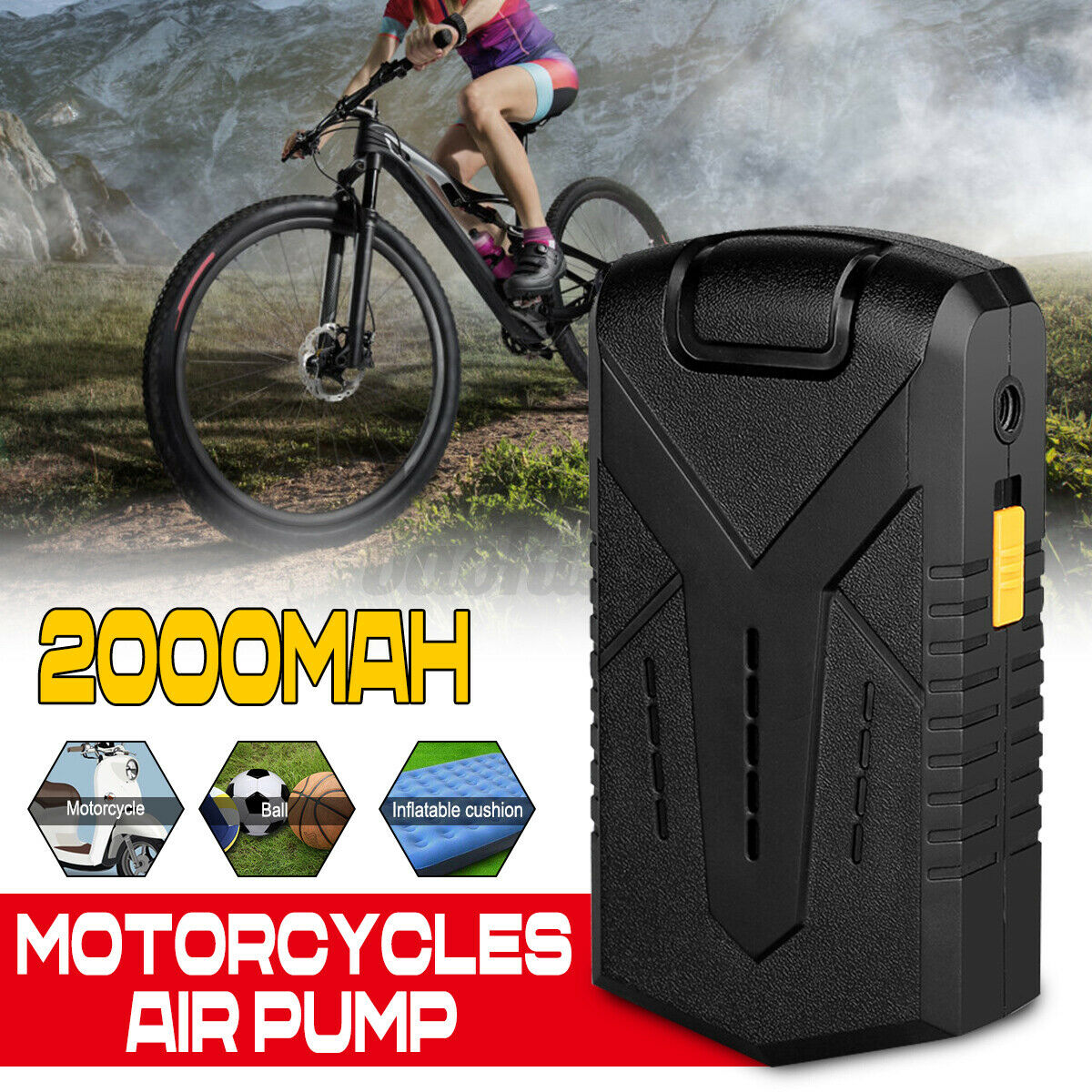 2000mAh Digital Car Tyre Inflator  Portable Electric 12V Air Compressor  â—