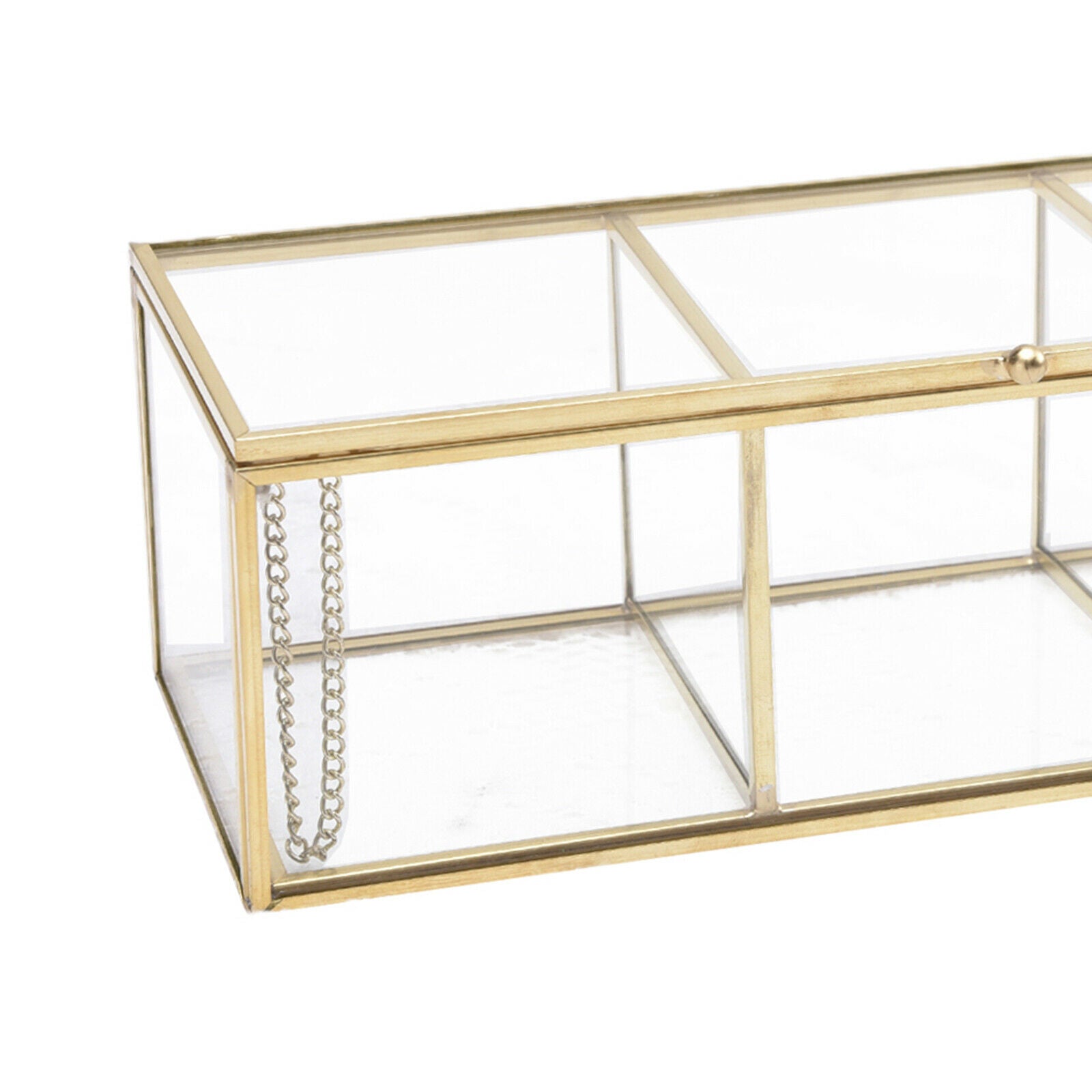 Storage Makeup Box Cosmetic Organizer Holder Clear Glass Jewelry Holder Case