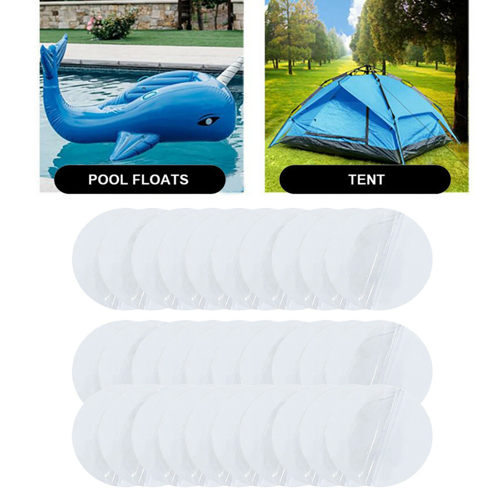 30Pcs Round PVC Repair Patch Kayak Inflatable Boats Float Repair Stickers