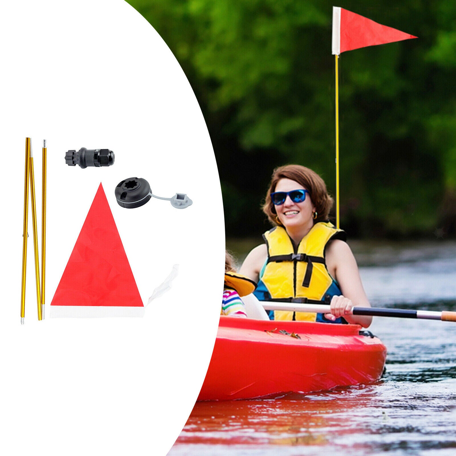 3.94ft Kayak Safety Flag for Boat Canoe Yacht Dinghy Kayaking Accessories