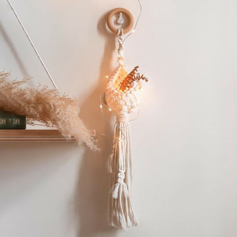 3Pcs Macrame Plant Hanger Cotton Linen Flower Basket Lifting Rope Hanging BaJ8X7