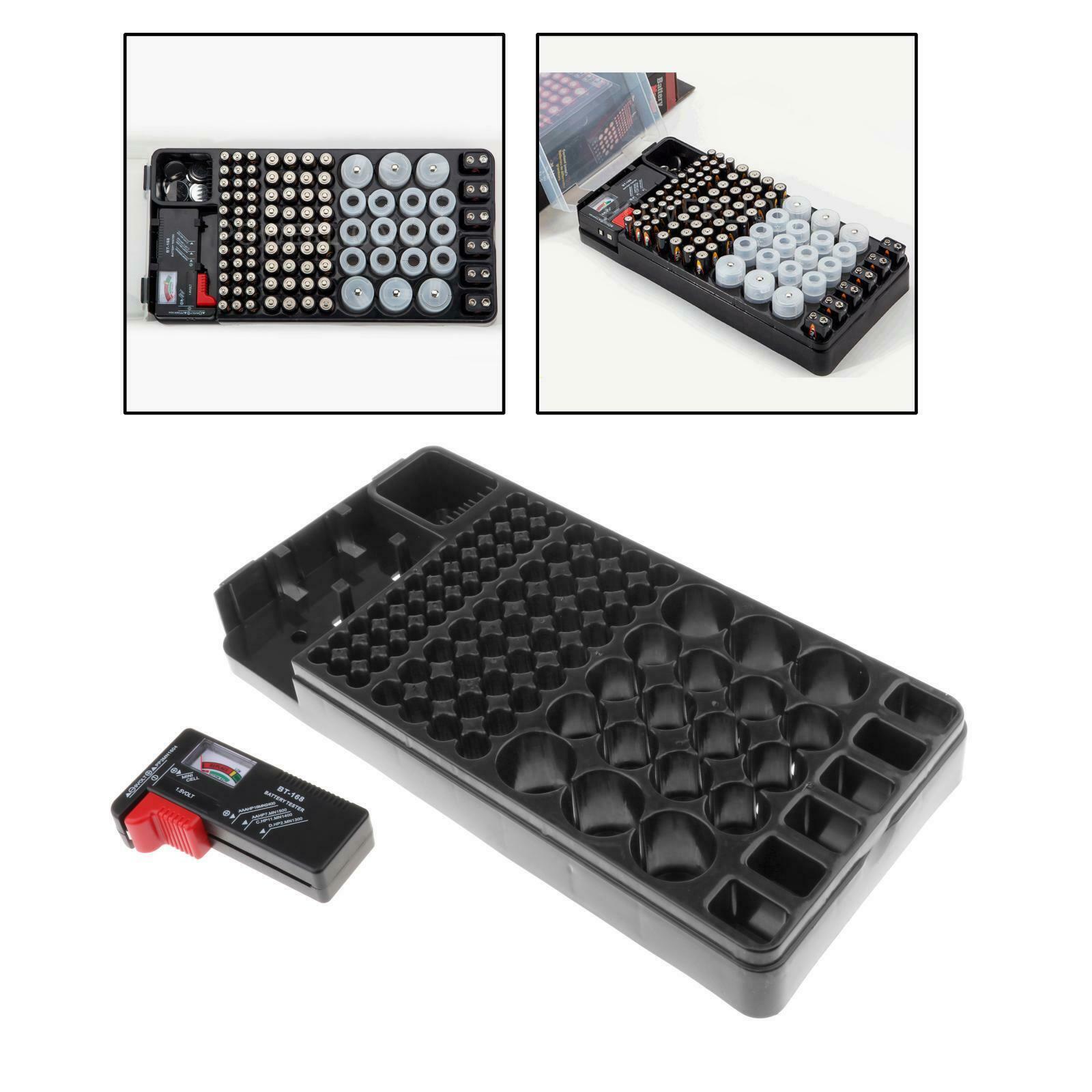 BT-106 Battery Organizer Storage Carrying Case Box with Checker 34x17x6.8cm