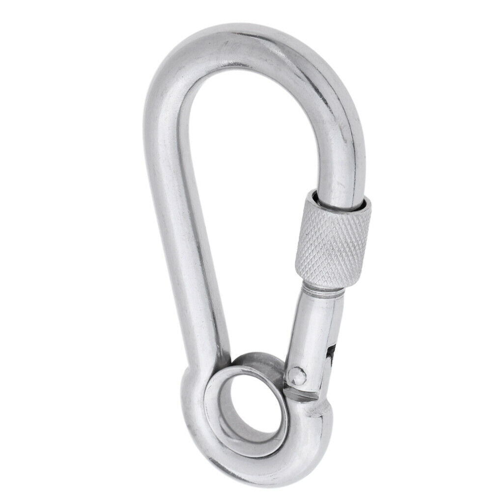 Stainless Steel Safety Carabiner Clip Hook Camping Climbing Hammock 11x120mm