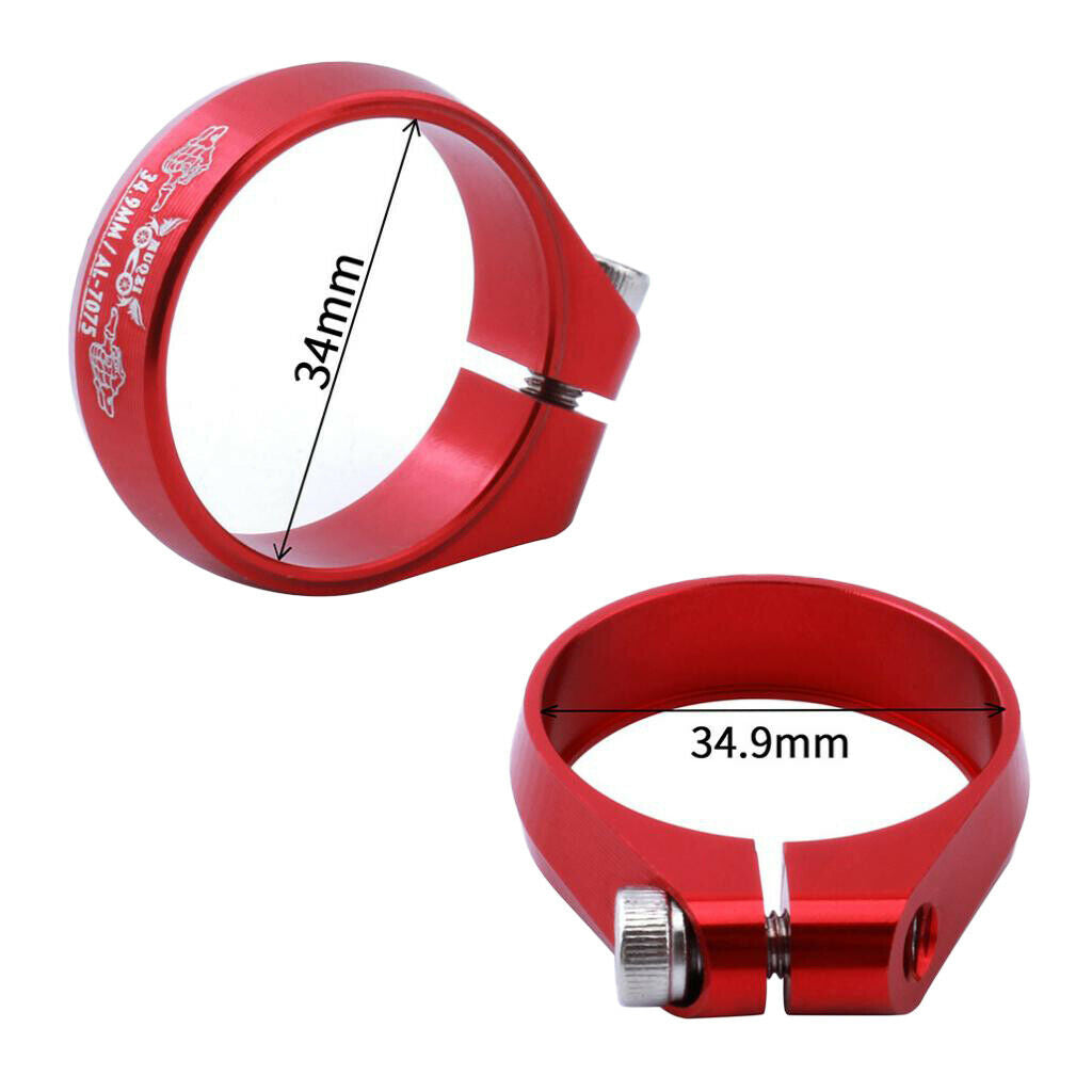Replacement SeatPost Clamp Tube Clip Mountain Road Bike Part 34.9 mm Red