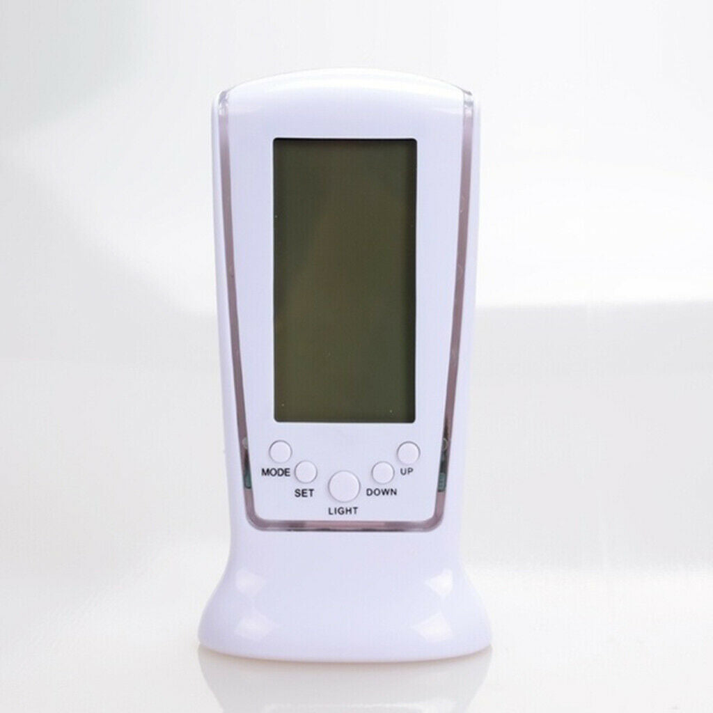 Digital Alarm Clock Blue Backlight with Snooze for Desk White Large Number