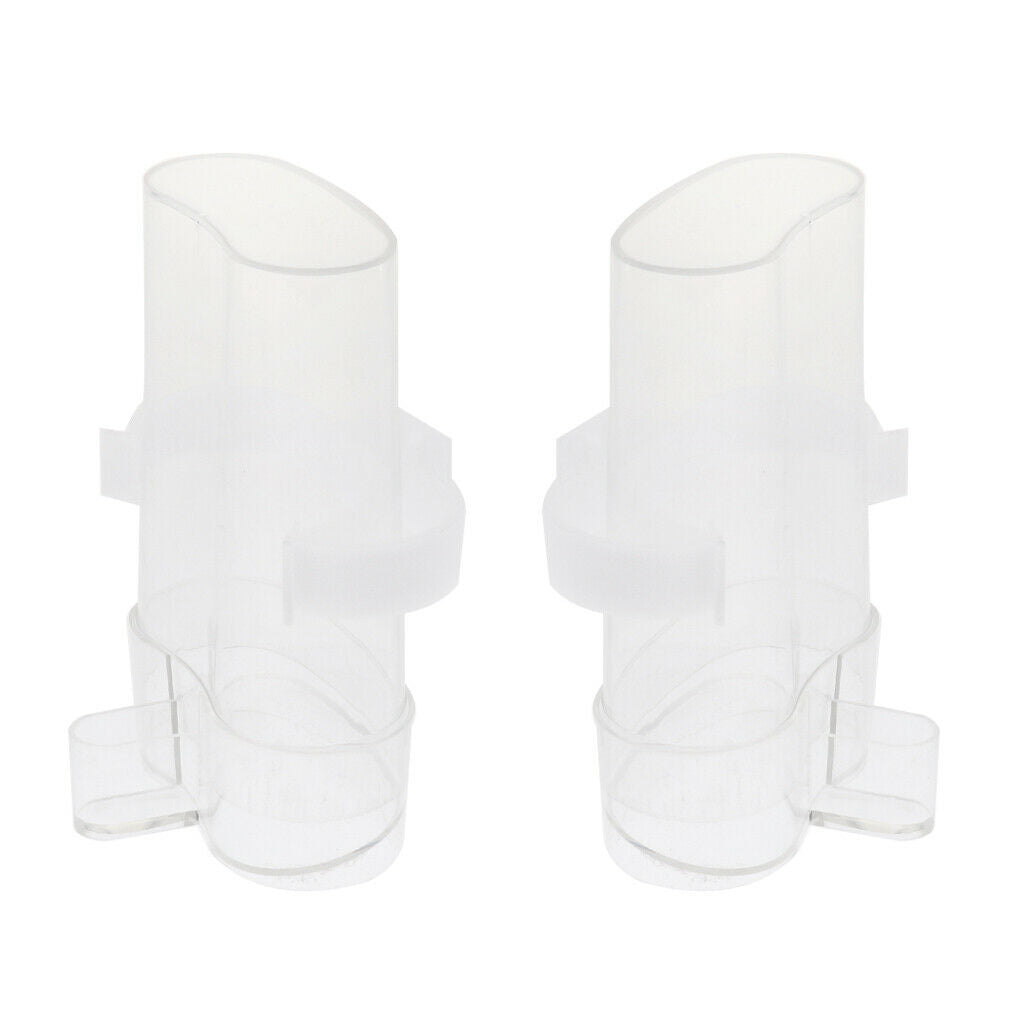2x Plastic Bird Pet Water Drinker Food Feeder for Lovebirds Budgie Parrot