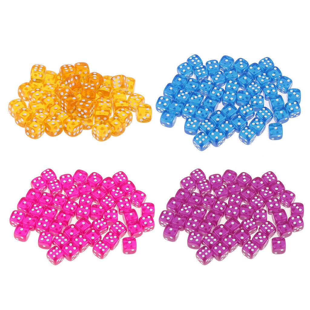 50pcs Acrylic D6 Six Sided Game Dice D&D TRPG Game Toys