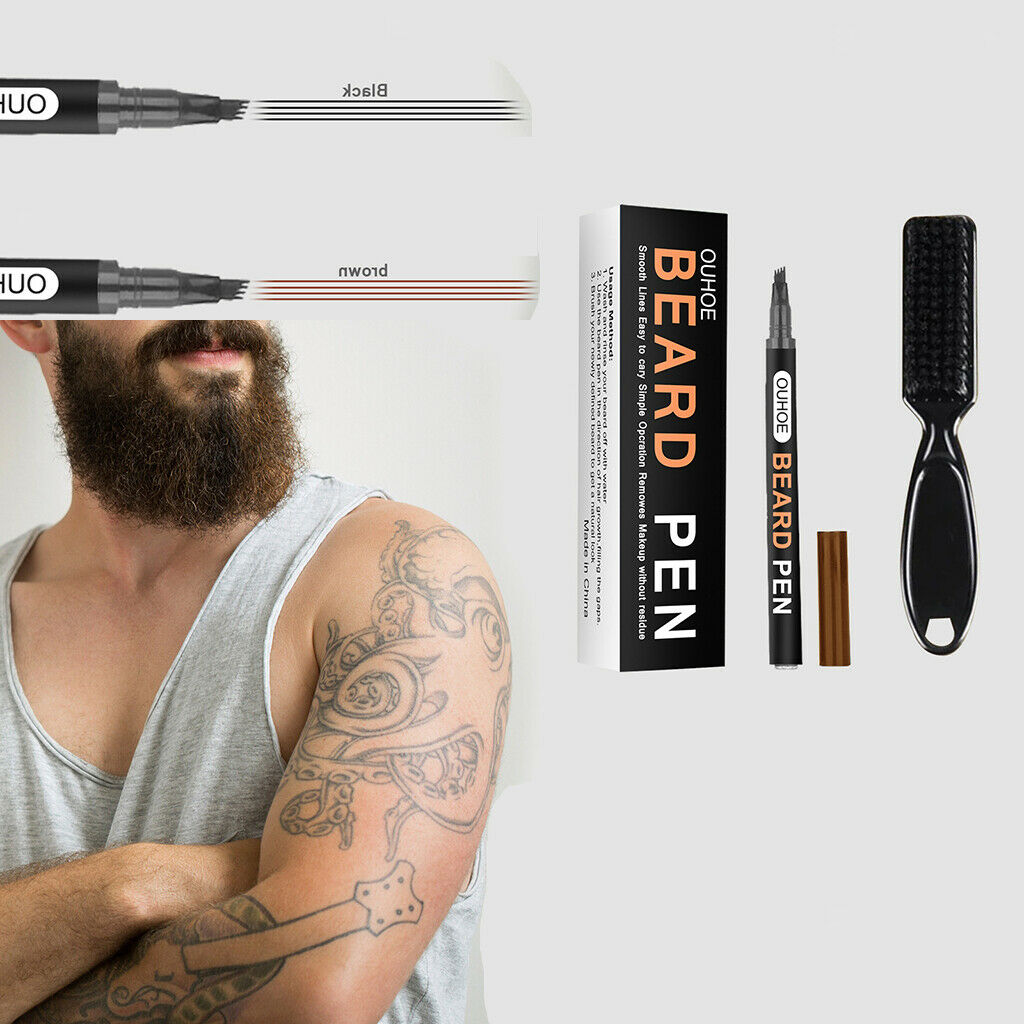 Beard Filler Coverage Beard Pen Creates Moustache Facial Hair Repair Brown