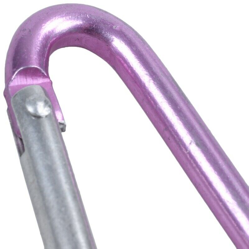 Pink aluminum alloy D-shape sp-loaded gate closure carabiner T7V7