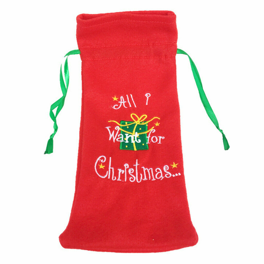 1 x Christmas Wine Bottle Cover Bags Christmas Table Dinner Decoration