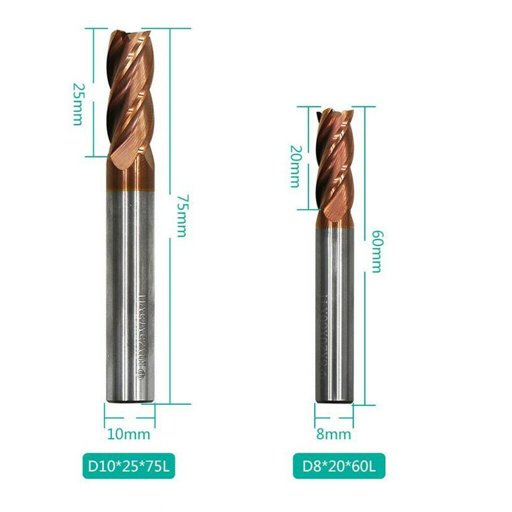 Tungsten Steel Aluminium Router Cutter Bit Tool Endmills Drill D:D8x20x60L