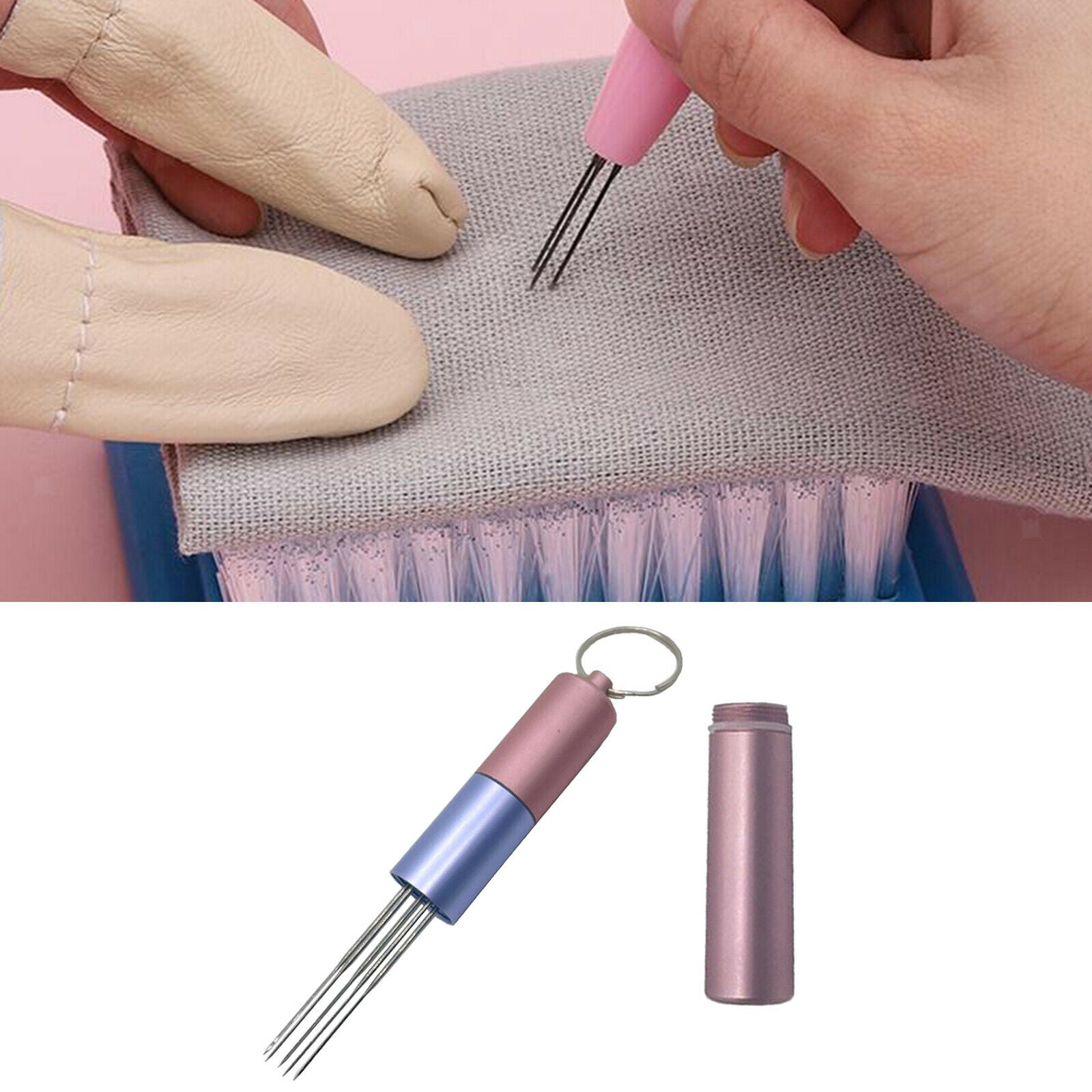 Felting Needle Handle with 6 Needles Wool Embroidery Sewing Tool Supplies