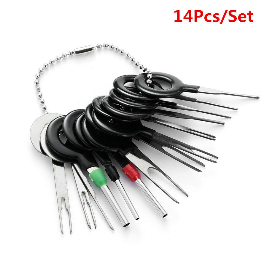 14Pcs Universal Car Wiring Connector Pin Extractor Puller Terminal Removal Tools