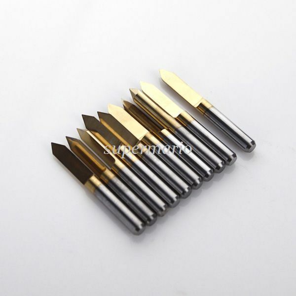 10pcs Titanium Coated Carbide PCB Engraving CNC Bit Router Tool 90 Degree 0.1mm